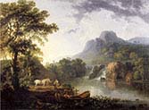 Lake Landscape with Travellers
